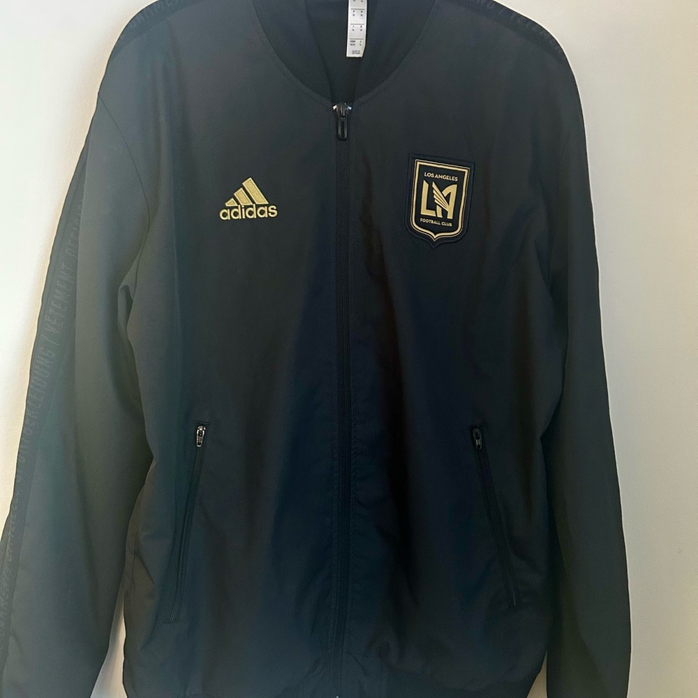 LAFC Adidas Black Jacket with Gold Details